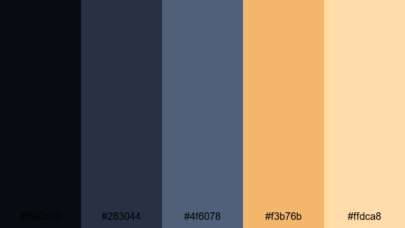 streetlights in the mist rainy day color palette with hex codes