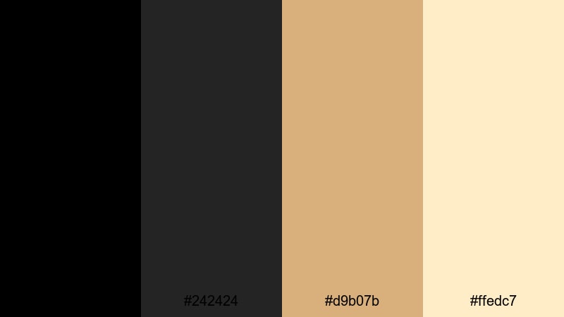 streetwear contrast pop black tan color palette with hex codes