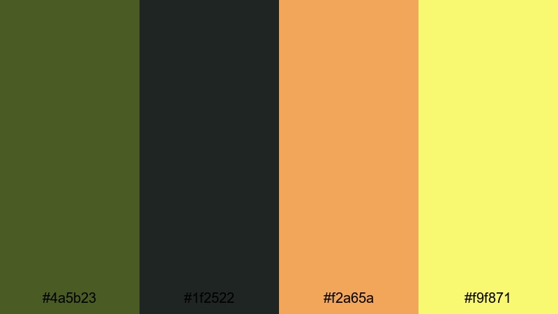 streetwear drop army green color palette with hex codes