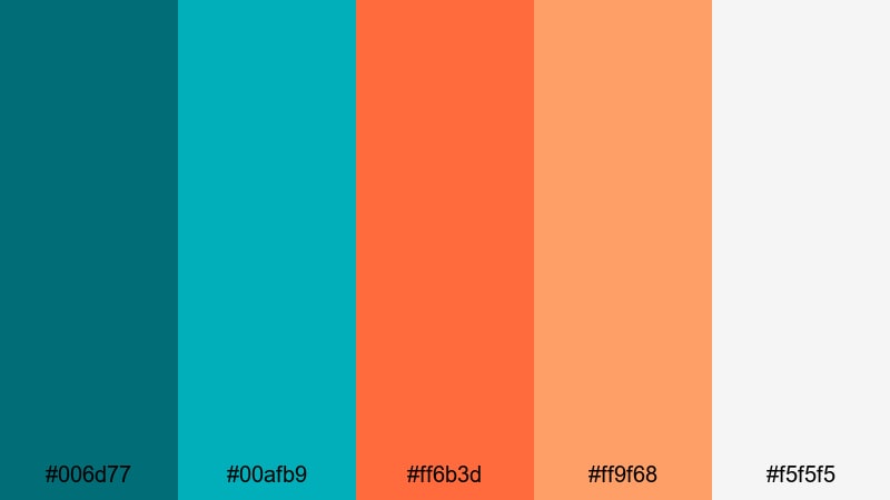 streetwear splash teal orange color palette with hex codes