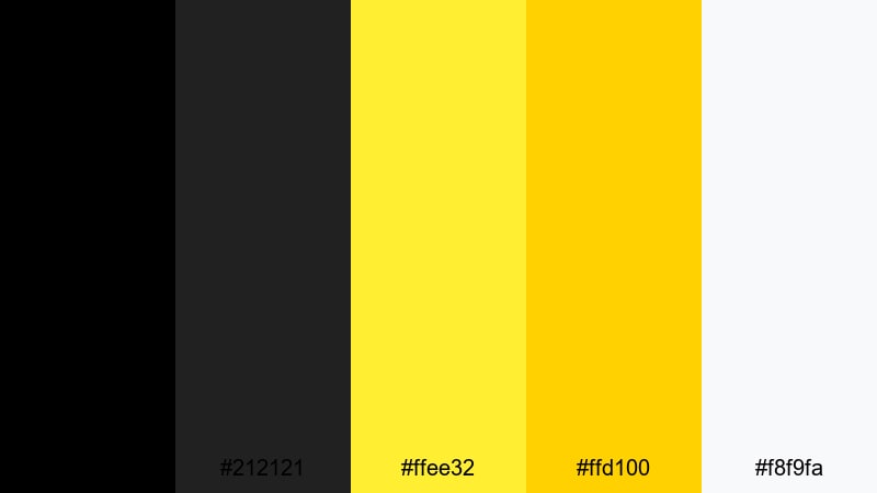 strike zone energy black yellow color palette with hex codes