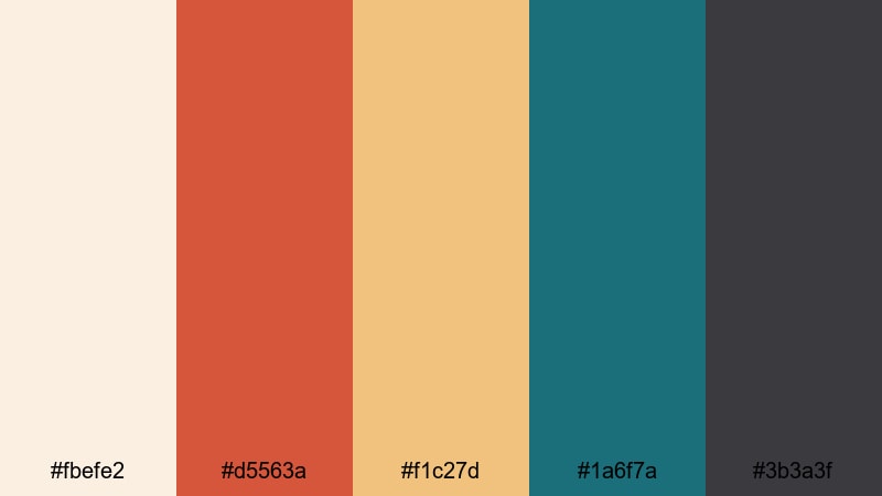 striped canvas retro vintage circus color palette with hex codes