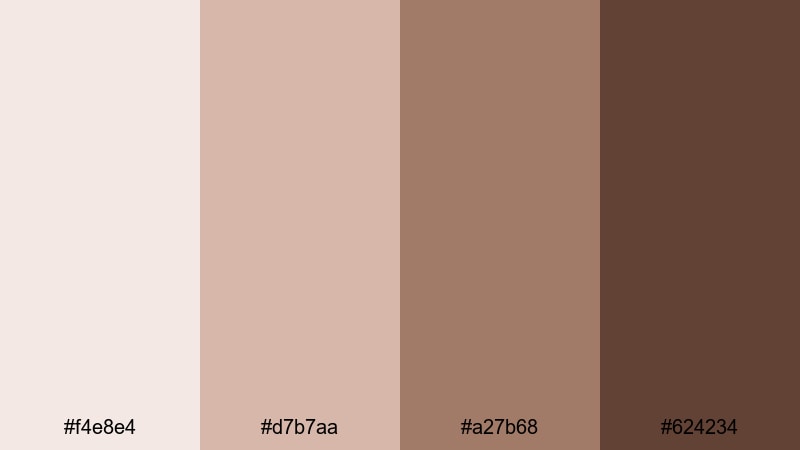 studio clay neutrals brown pink color palette with hex codes