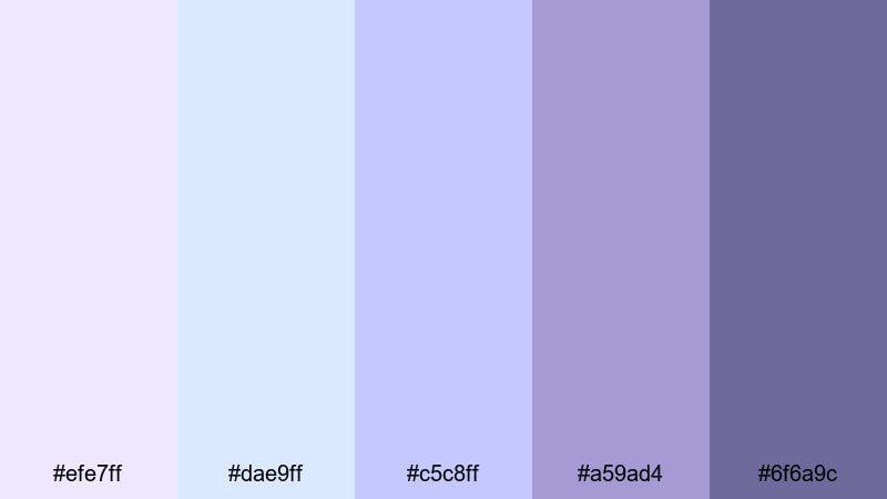 studio daylight haze wisteria color palette with hex codes