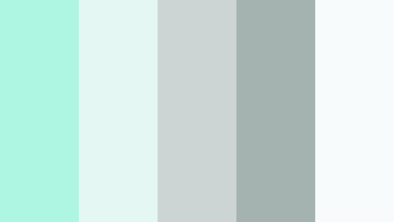studio fog minimal icy mint color palette with hex codes
