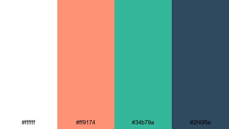studio grid fresh coral green color palette with hex codes