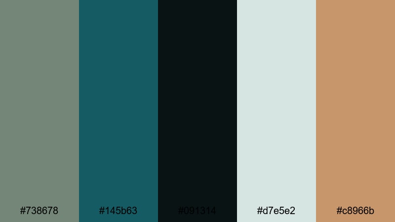 studio grit teal xanadu color palette with hex codes