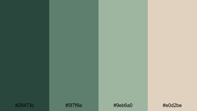 studio loft eucalyptus green tan color palette with hex codes