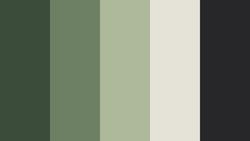 studio loft greens forest moss color palette with hex codes