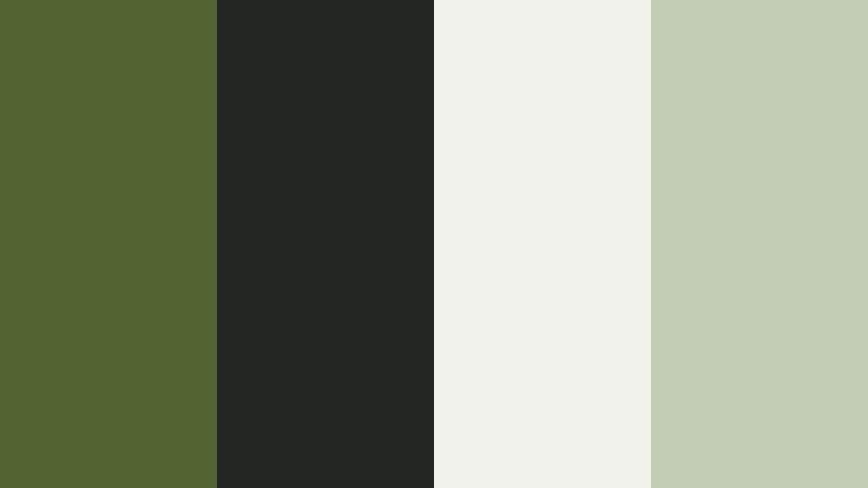 studio loft minimal dark moss green color palette with hex codes