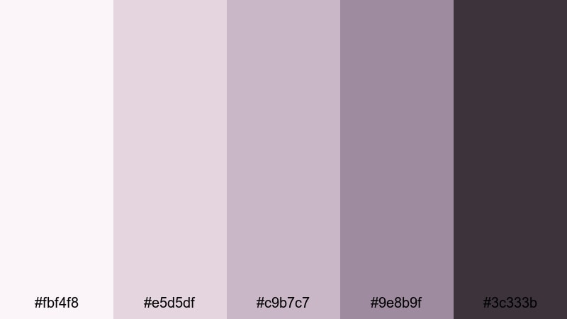 studio loft neutrals pink lavender color palette with hex codes