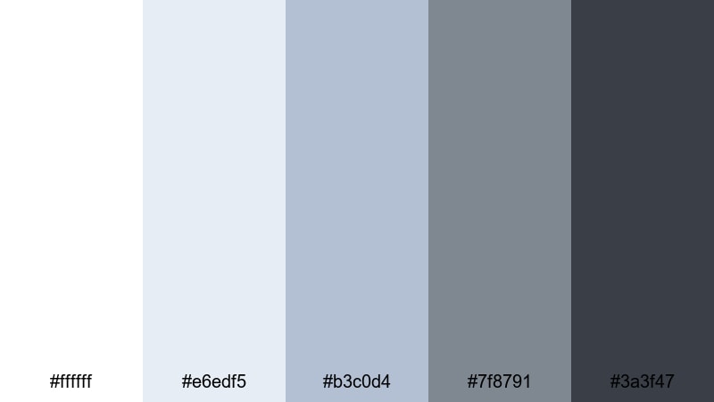 studio loft neutrals white blue gray color palette with hex codes