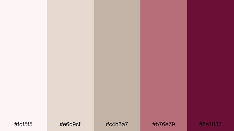 studio loft romance rose gold burgundy color palette with hex codes