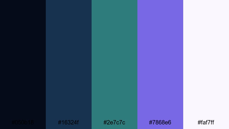 studio luxe gradient blue green purple color palette with hex codes