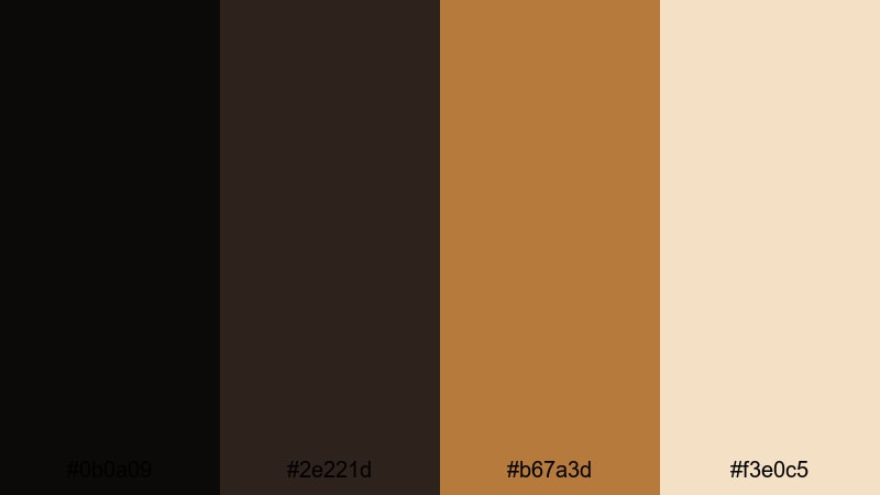 studio spotlight noir black brown color palette with hex codes