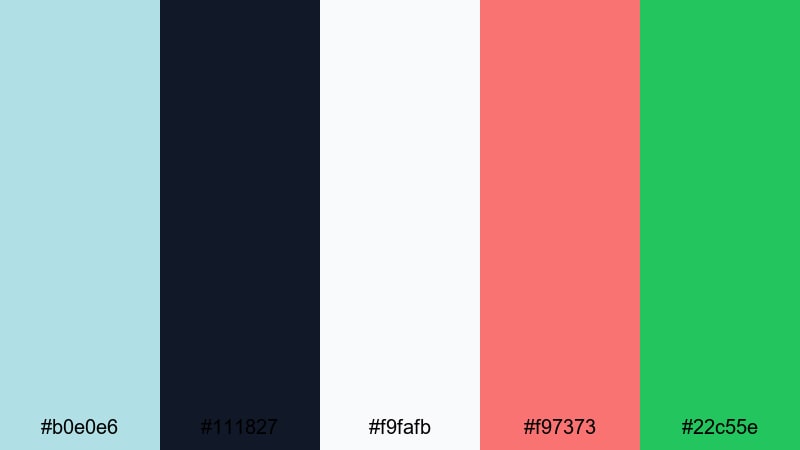 studio spotlight pop powder blue color palette with hex codes