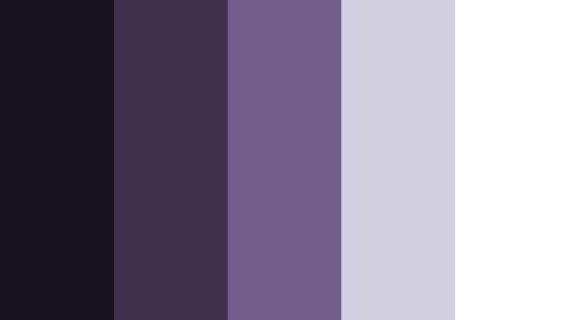 studio title minimal film shadow purple color palette with hex codes