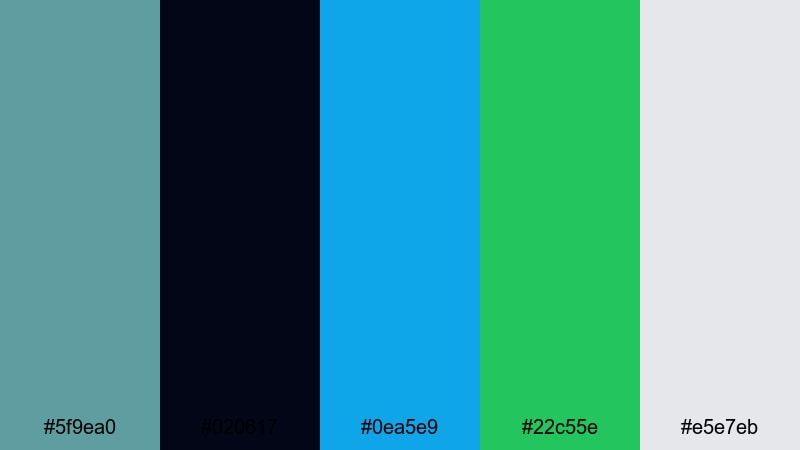 submerged echo cadet blue color palette with hex codes