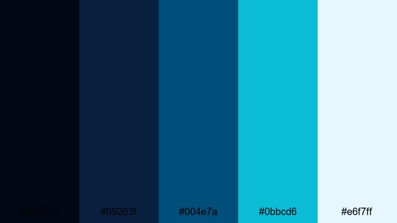 submerged gradient depth nautical color palette with hex codes