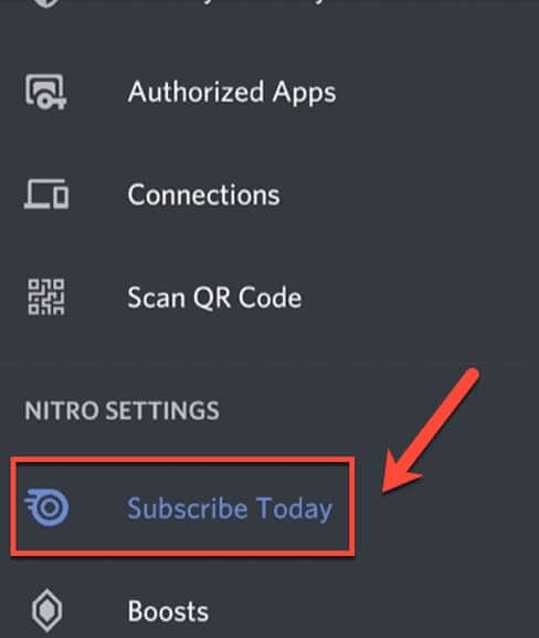 Subscribe to Discord Nitro  on mobile