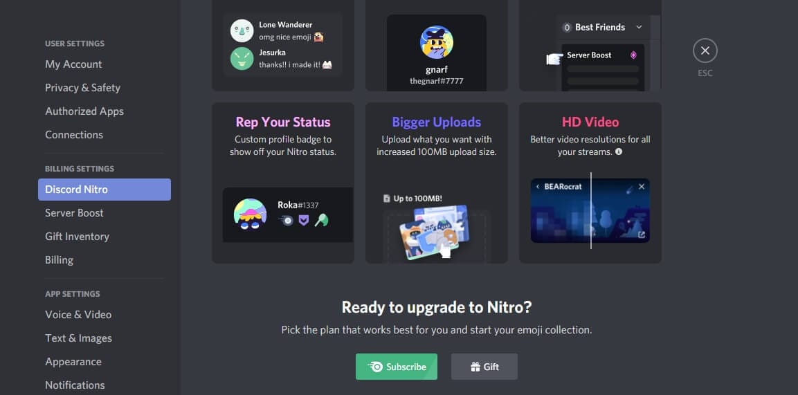 Subscribe to Discord Nitro  