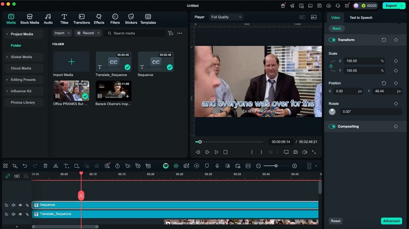 wondershare filmora edit subtitles on mac