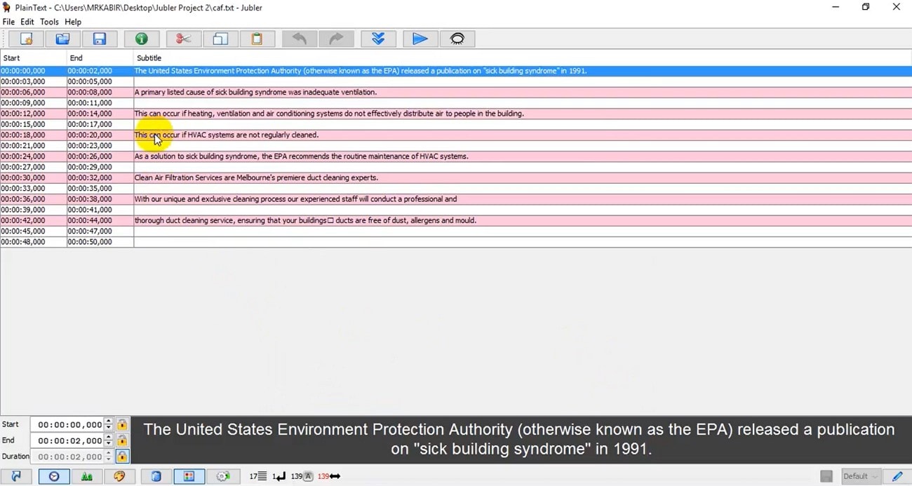 jubler subtitle editor software mac
