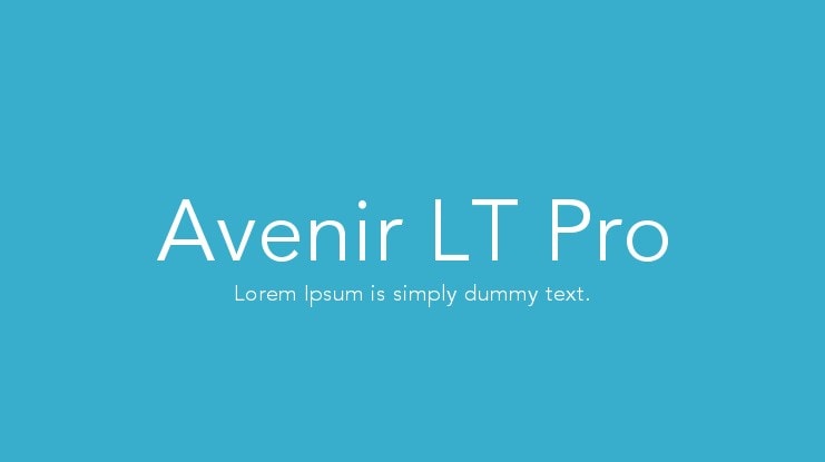 avenir lt pro subtitle font