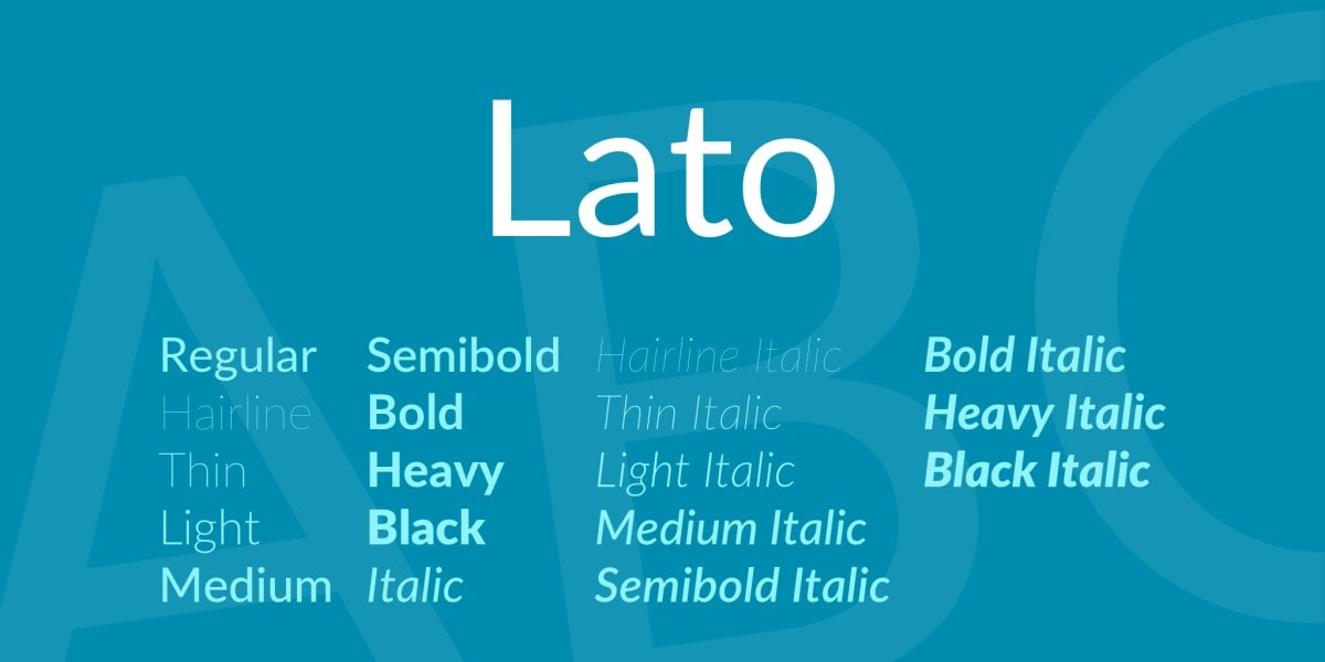 lato best caption font