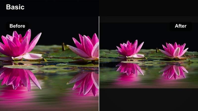 Side by side comparison of a subtle mobile boost filter on YouTube and TikTok.