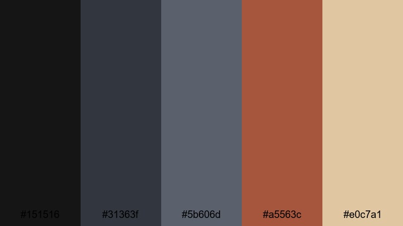 suburban garage jam 90s grunge color palette with hex codes
