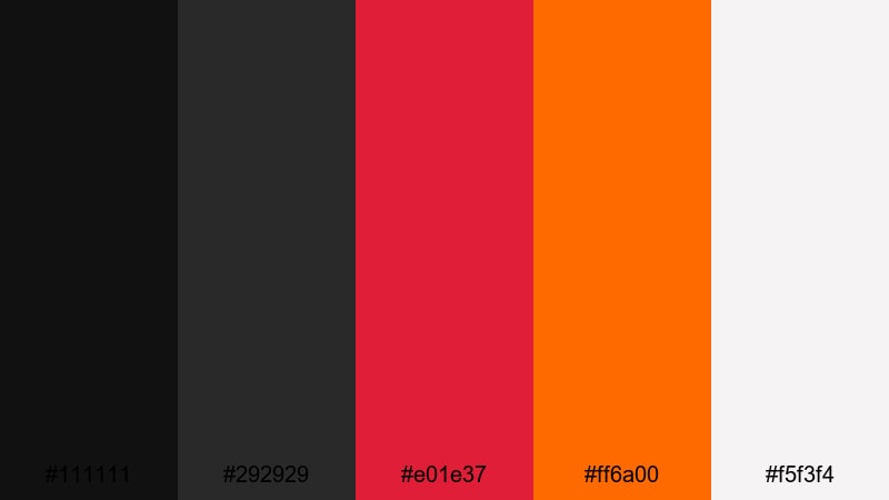 subway graffiti heat black red orange color palette with hex codes