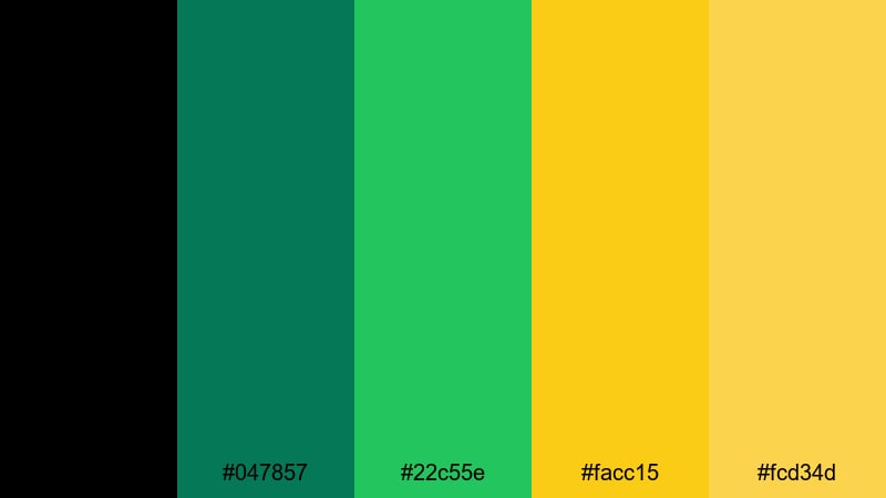 subway safety signals black green yellow color palette with hex codes