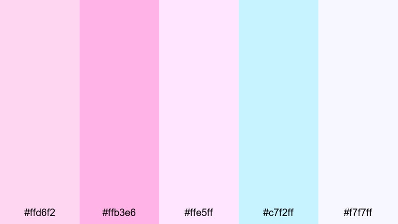 sugar cloud pastels pink magenta color palette with hex codes