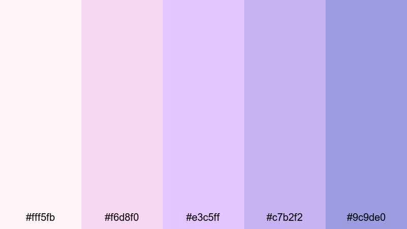 sugar cloud studio pink lavender color palette with hex codes