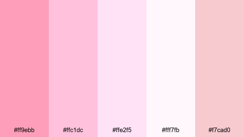 sugar cloud sunrise bubble gum color palette with hex codes