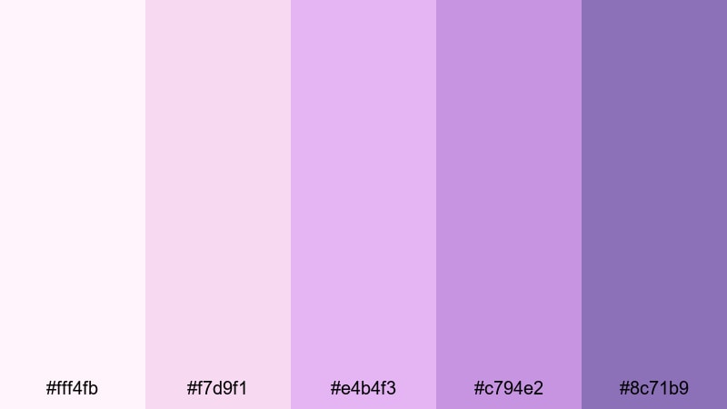 sugar plum daydream lavender color palette with hex codes