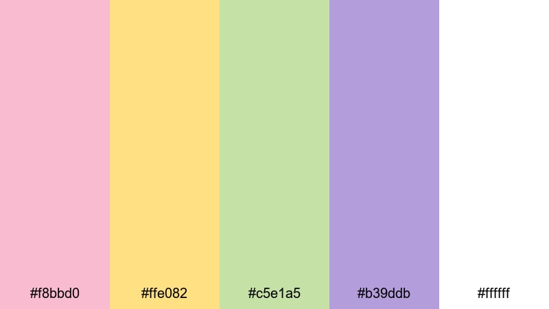 sugar sprinkle confetti circus color palette with hex codes