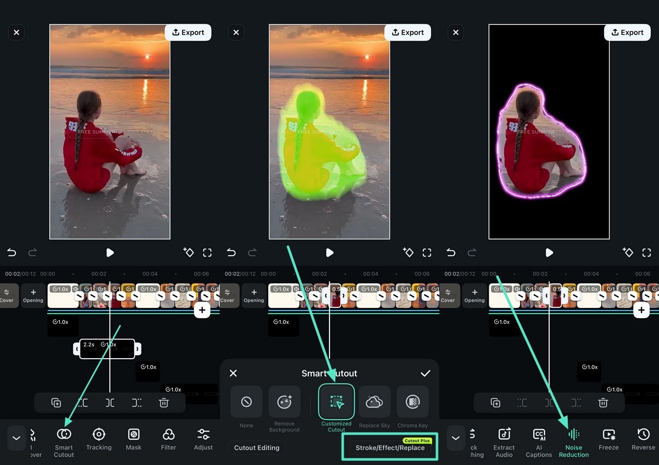 apply customized cutout and reduce noise