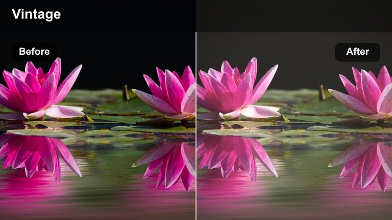 Nostalgic vertical city footage with faded highlights and warm vintage tones.