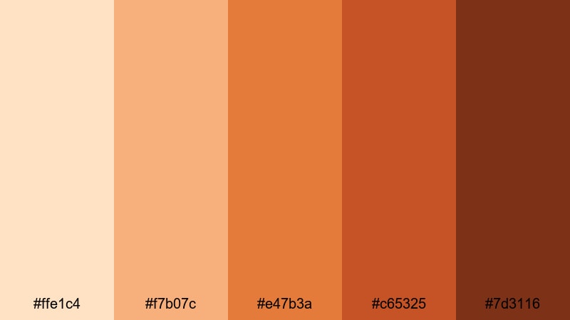 sunbaked canyon glow desert color palette with hex codes