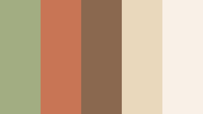 sunbaked olive hearth sage green and terracotta home decor store color color palette with hex codes