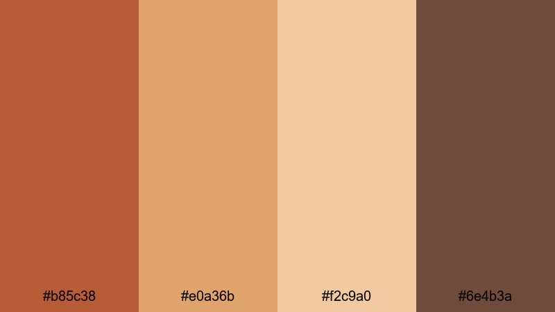 sunbaked terracotta fields earth color palette with hex codes