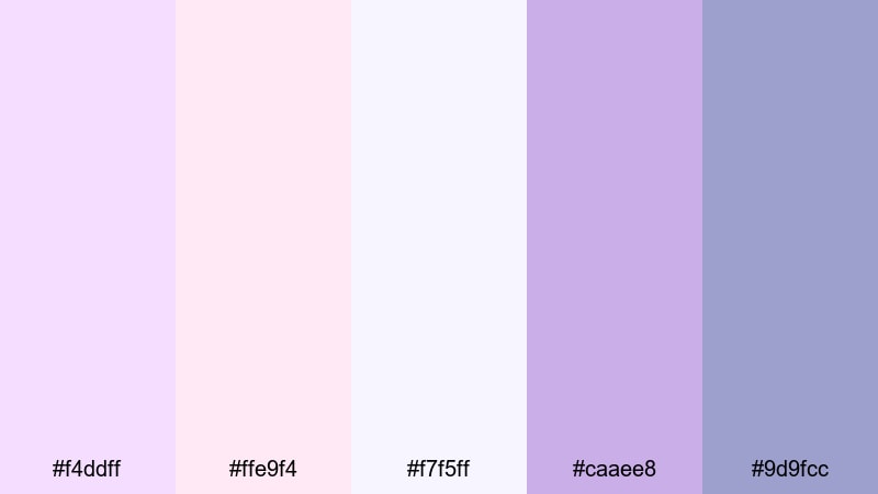 sunday brunch pastels wisteria color palette with hex codes