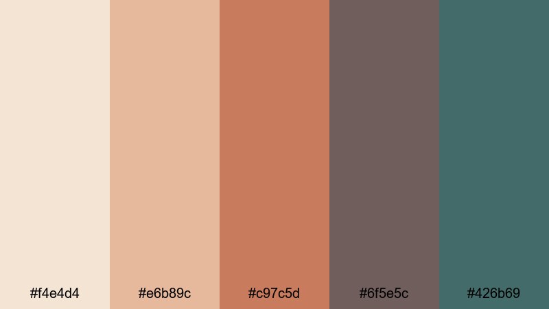 sunday flea market retro color palette with hex codes