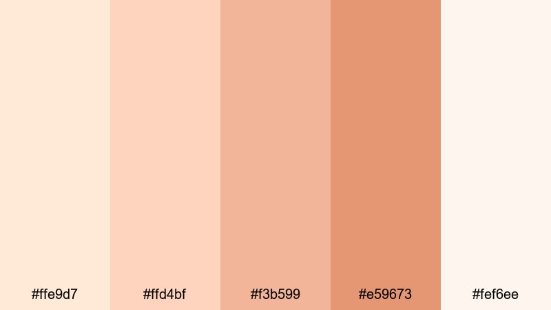 sunlit balcony sigh light apricot color palette with hex codes
