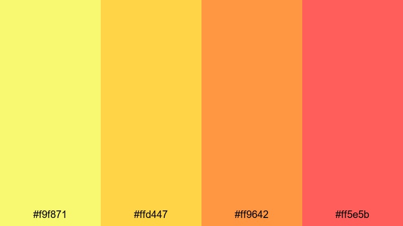 sunlit citrus punch citrine color palette with hex codes