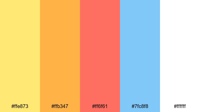 sunlit confetti burst daffodil color palette with hex codes