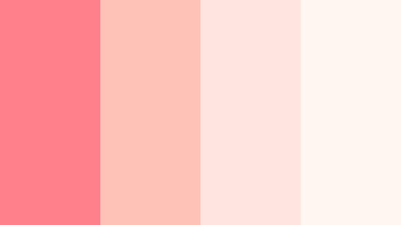 sunlit coral blush coral reef pink color palette with hex codes