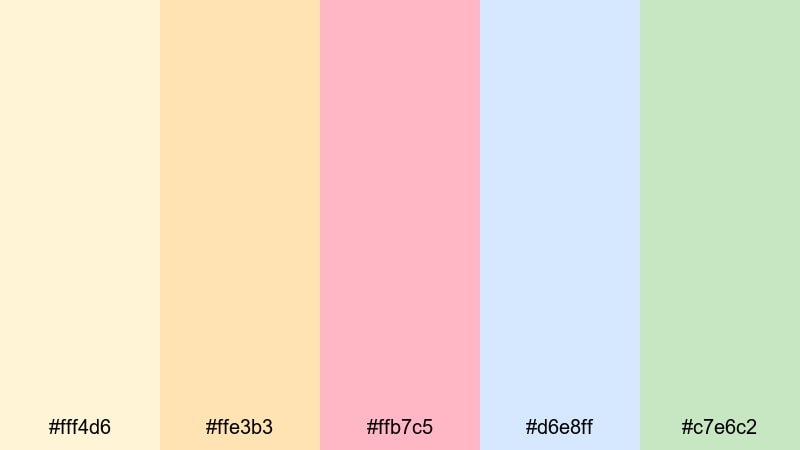 sunlit garden bloom jasmine color palette with hex codes